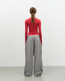 LS Ribbed T-Shirt Mandevilla Red