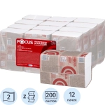 Полотенца бумажные д/дисп. FOCUS Premium Z-сл 2 сл 24х20см 200л/1.