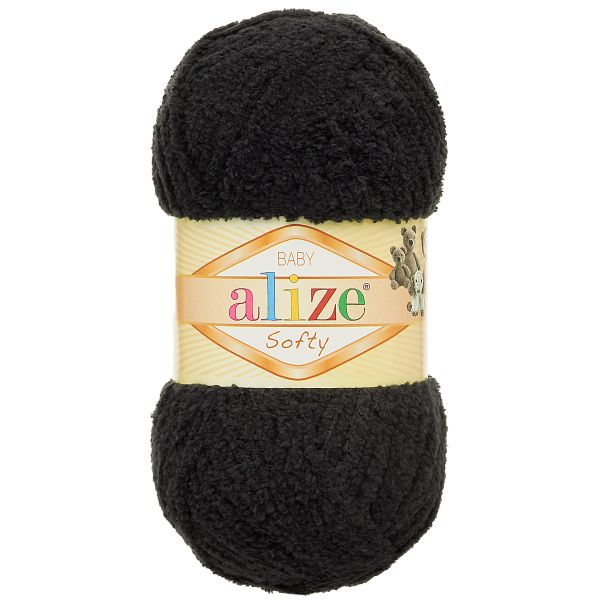 Пряжа Alize (Ализе) Softy / уп.5 мот. по 50 г, 115м, 060 черный A