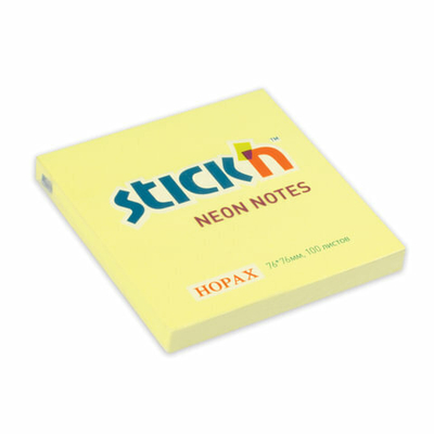 Блок-стикер 76*76 100л HOPAX "Neon" 21133 желтый