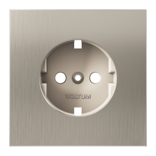 Накладка для розетки с заземлением, S70 Metal (никель)