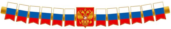 Гирлянда патриотическая с Российской с символикой, 170 см