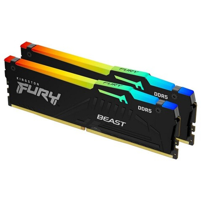 Оперативная память Kingston 64GB 5600MT/s DDR5 CL40 DIMM (Kit of 2) FURY Beast RGB XMP