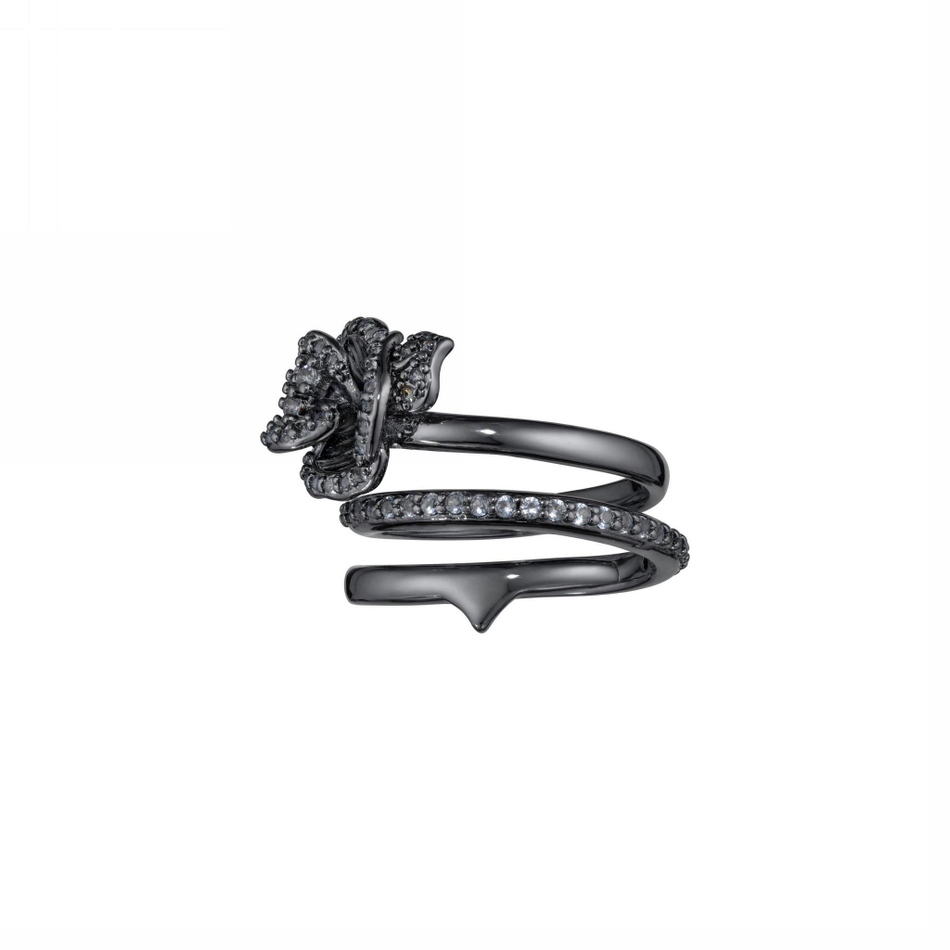 Кольцо на мизинец SECRET GARDEN — Caviar Jewellery, черный, фото 2