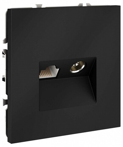 ТВ-розетка и розетка Ethernet RJ-45 без рамки Voltum S70 VLS060707