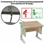 Стол-парта регулируемый "ДЭМИ" СУТ.41, 750х550х530-815 мм, серый каркас, пластик аквамарин, дуб сонома (КОМПЛЕКТ)