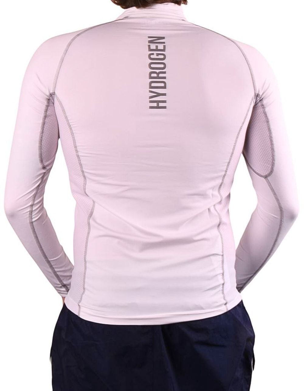 Мужская теннисная футболка теннисная Hydrogen Essential Zipped Second Skin Long-Sleeve - белый
