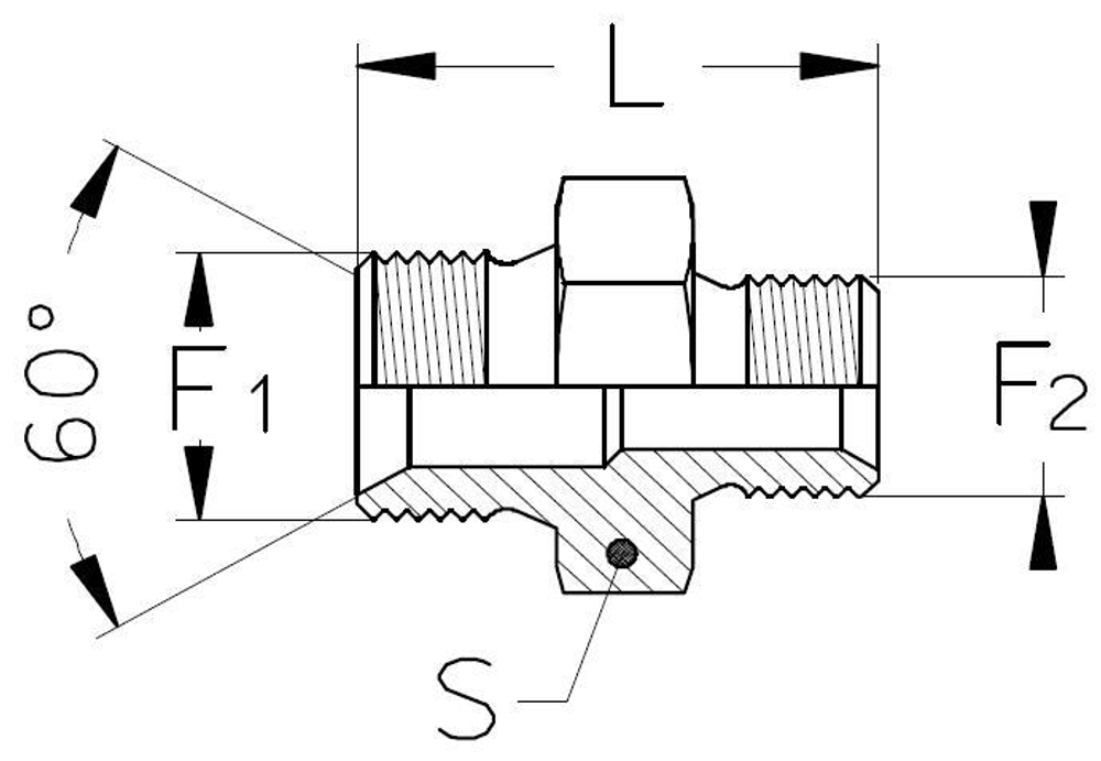 Соединение P BSP 1/2" BSP 1/4"