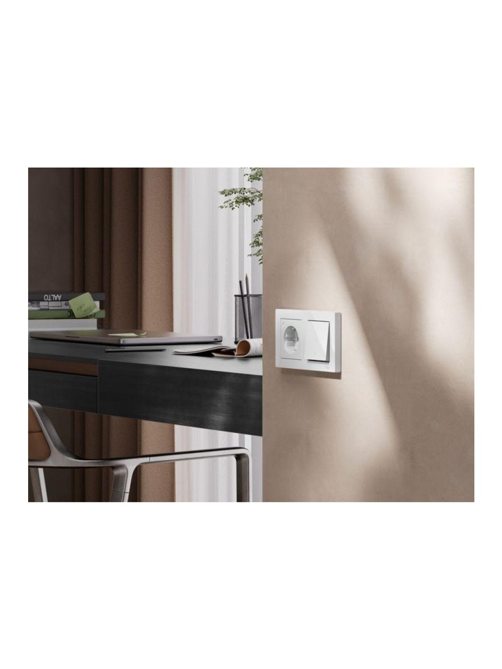 Розетка AtlasDesign Smart 16А L+N с заземл. защ. шторки Zigbee механизм бел. SE ATN000145Z