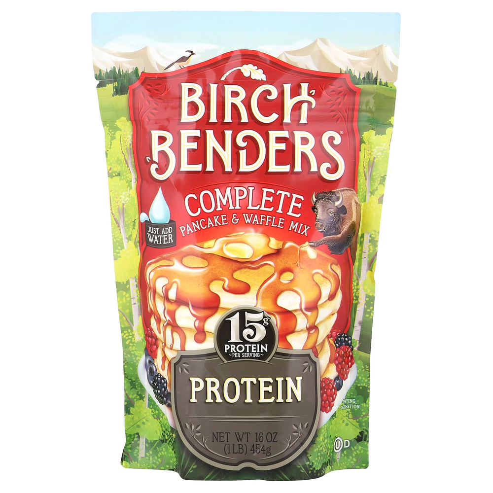 Birch Benders, Полная смесь для блинов и вафель, протеин, 454 г (16 унций)