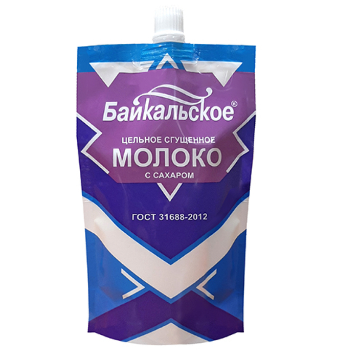 Молоко сгущённое цельное с сахаром « Байкальское » 280 г.  0694