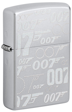 Зажигалка Zippo James Bond™ с покрытием Satin Chrome, латунь/сталь, серебристая, 38x13x57 мм