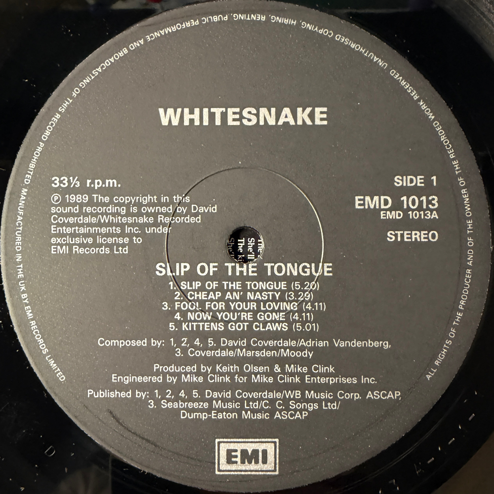 Whitesnake – Slip Of The Tongue (Англия 1989г.) Т