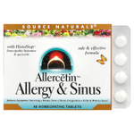 Source Naturals, Allercetin™, добавка от Allergy & Sinus, 48 таблеток с натуральным действием