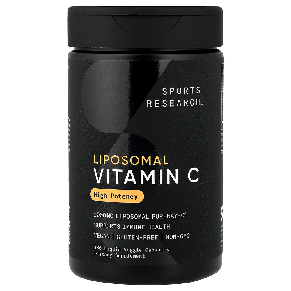 Sports Research, липосомальный витамин C, 180 растительных капсул с жидкостью (333 мг в 1 капсуле)