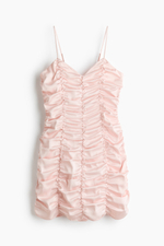 Атласное платье со сборками - H&M