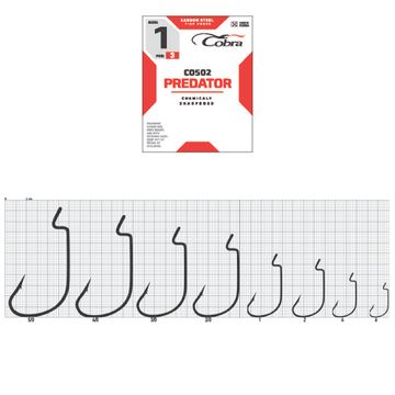 Крючки офсетные Cobra L-WORM 2312NSB №5/0, 3 шт.