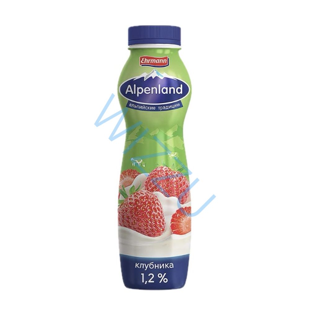 Йогурт Альпенланд 1,2% питьевой 290г Клубника, шт