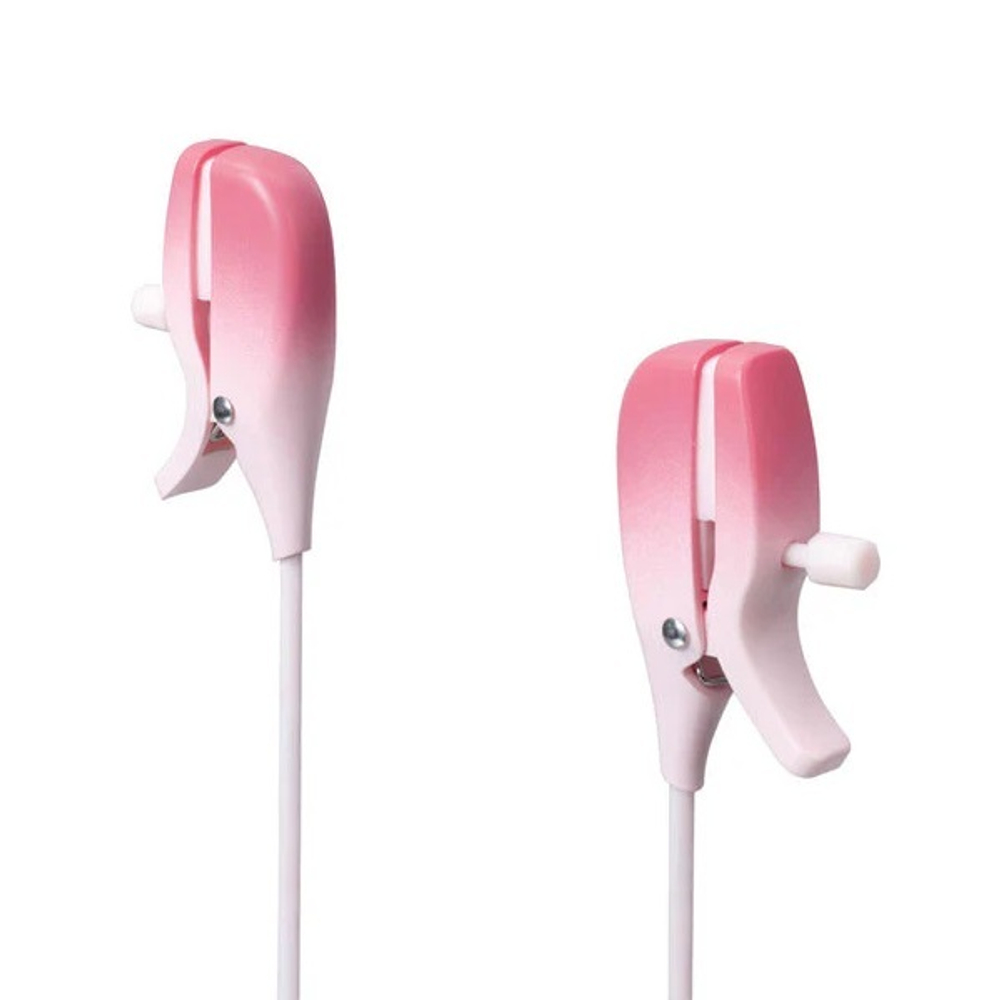 Розовый вибромассажер для сосков с управлением через приложение Lovense Gemini App Controlled Vibrating Nipple Clamps Clit Clamps LE-27