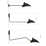 бра  Serge Mouille 1 Arm wall lamp