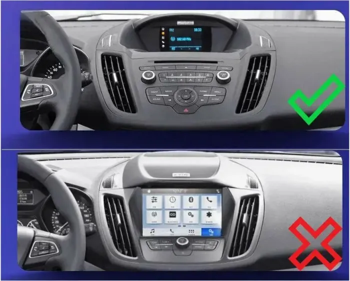 Магнитола для Ford Kuga 2 2012-2019 (без SYNC, рамка с кнопками тип 1) - Teyes CC4L-DTS монитор 9" IPS, Android 14, Быстрая, Snapdragon 662, CarPlay, 4G SIM-слот