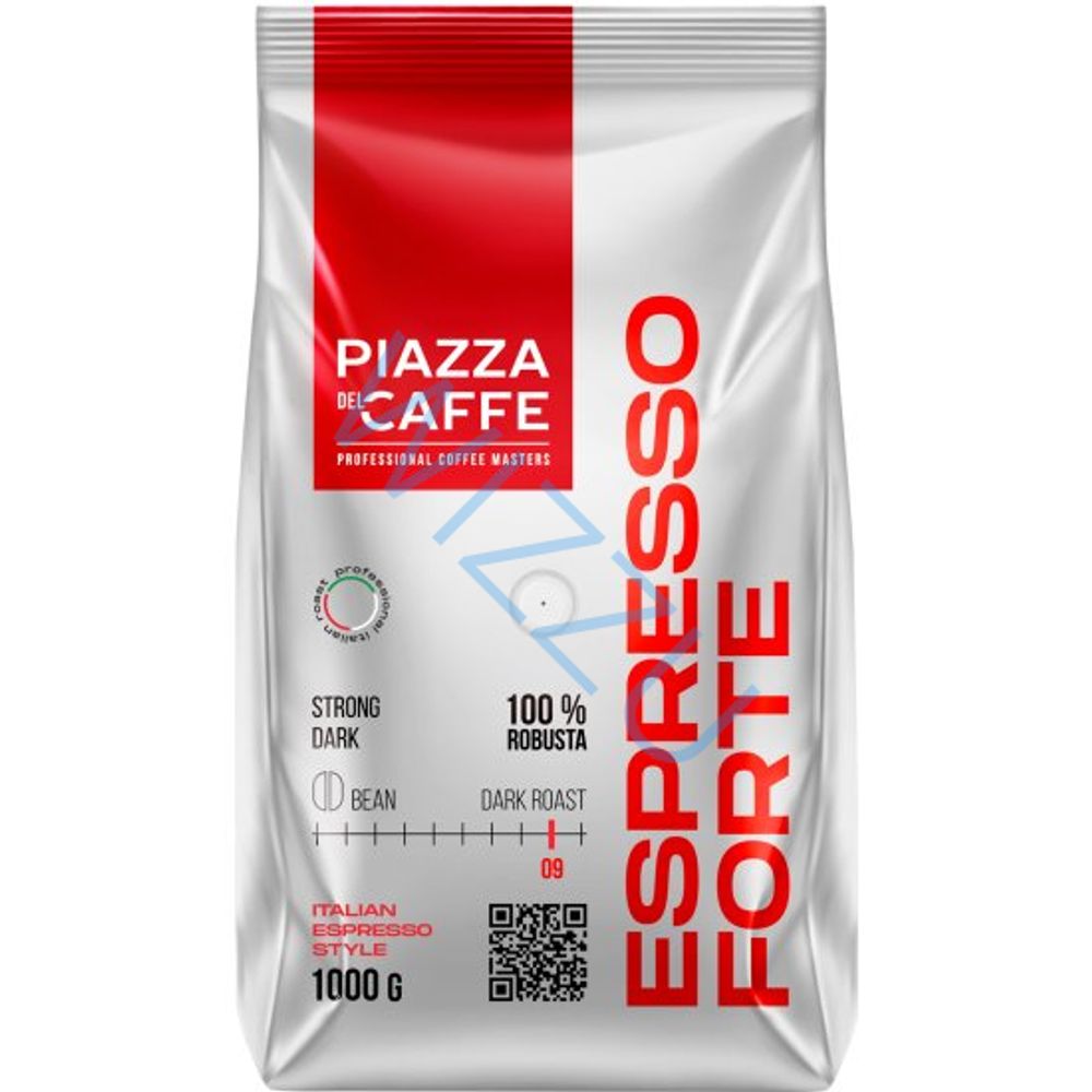 Кофе в зёрнах Piazza del Caffe Espresso Forte, тёмная обжарка, 1 кг