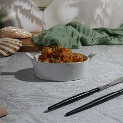 Блюдо овальное 15*8 см h4 см 200 мл для закусок Gray Oval Bucket с ручками Frutti di Mare P.L. [1]