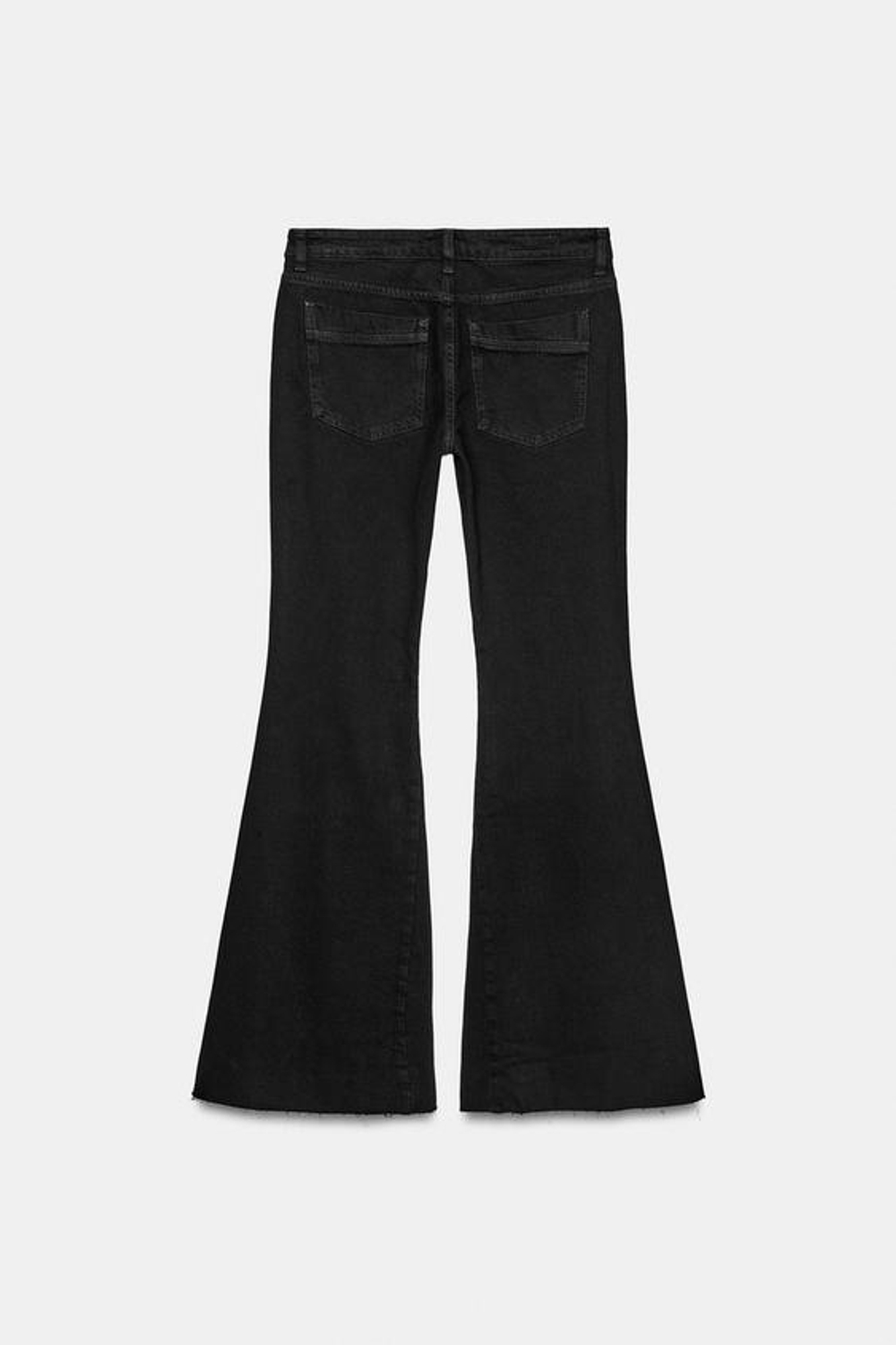 ZARA ДЖИНСЫ TRF FLARE EXTRA CONFORT С НИЗКОЙ ПОСАДКОЙ, ЧЕРНЫЙ