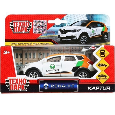 Модель ин. мет. "Renault Kaptur. Каршеринг" 12см, открыв. двери SB-18-20-RK-CS-WB (Технопарк)