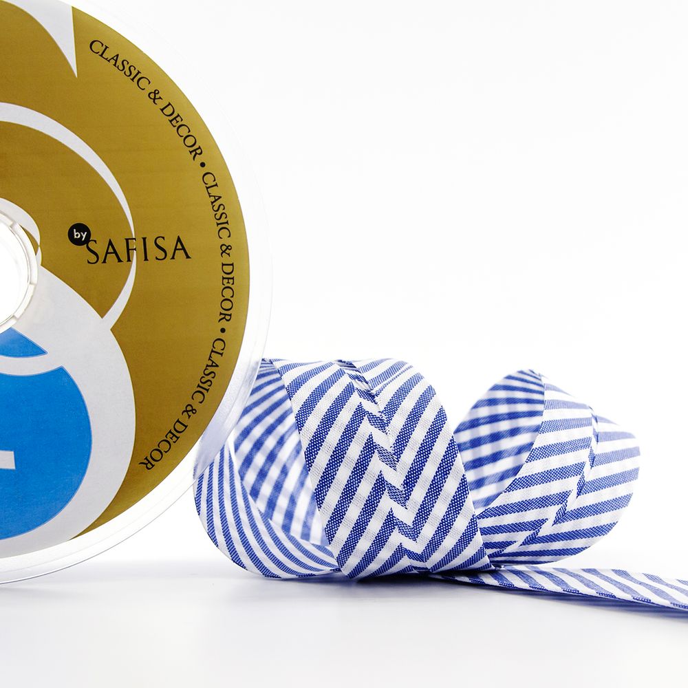 Косая бейка с рисунком 30 мм / 25 метров, диз.6282 15, Safisa (Spiral)