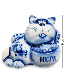 ГЛ- 444 Фигурка «Кот-Икра» (Гжельский фарфор)