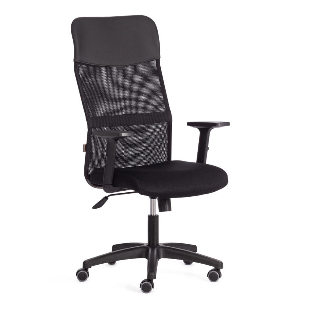 Practic (Tetchair) Кресло офисное (ткань/кожзам черный)