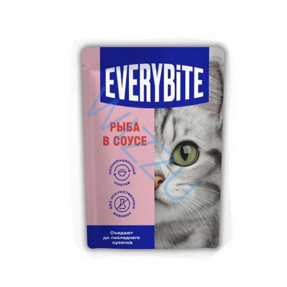 Корм для кошек влажный Everybite Рыба в сосусе 75г