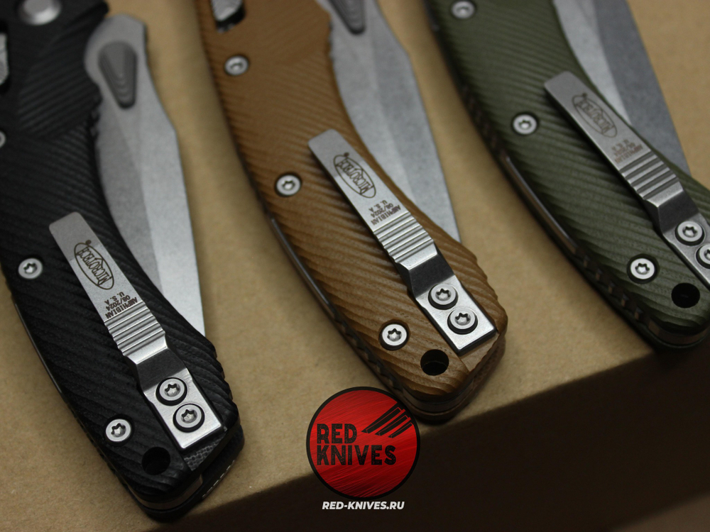 Нож Microtech Amphibian G10 - зеленая рукоять G10, клинок стоунвош RK/458