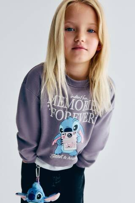H&M Толстовка с принтом, светло-фиолетовый