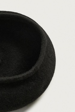 ZARA БЕРЕТ ИЗ 100% ШЕРСТИ, ЧЕРНЫЙ