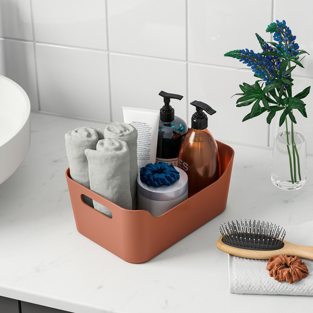 IKEA UPPDATERA  (ИКЕА УППДАТЕРА)  -  Контейнер - красно-коричневый 24x17 см