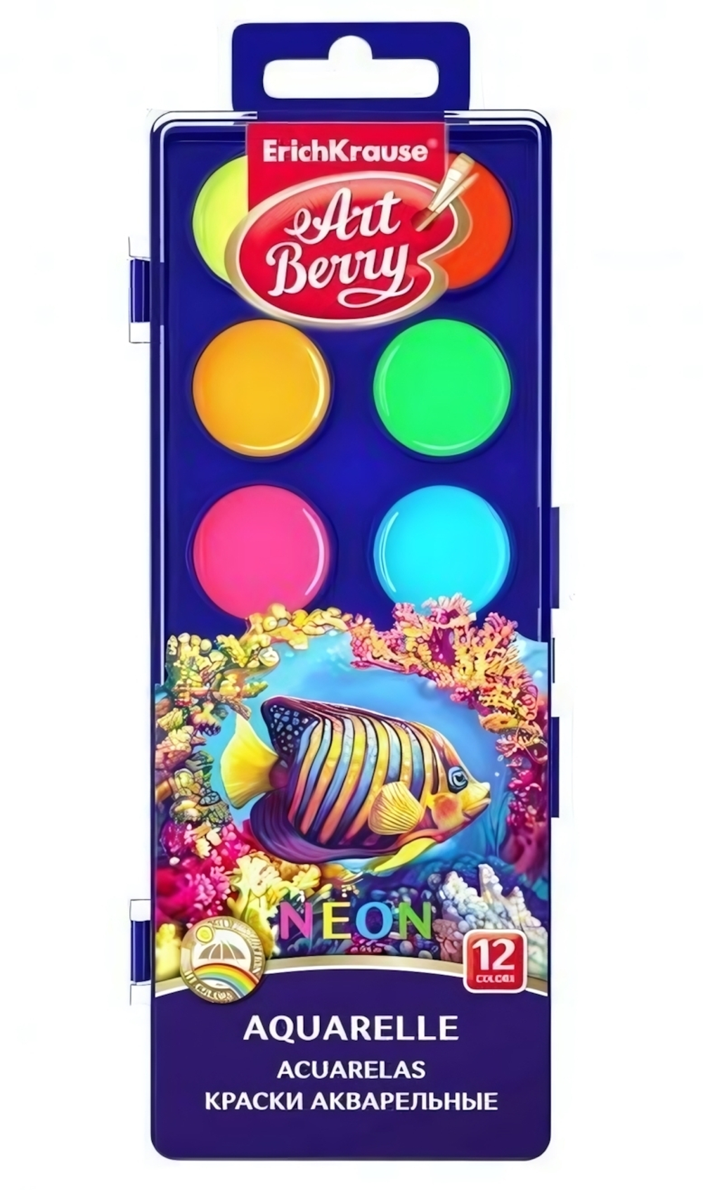 Акварель "Artberry Neon" 12 цветов, без кисти, пластик (Erich Krause)