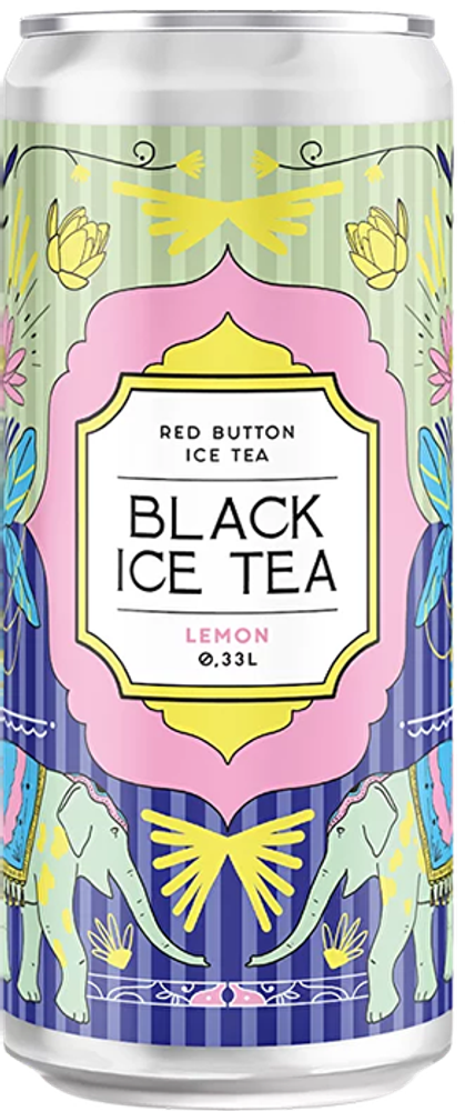 Чай Холодный Черный Рэд Баттон Блек Айс Ти Лимон / Red Button Black Ice Tea Lemon 0.33 - банка