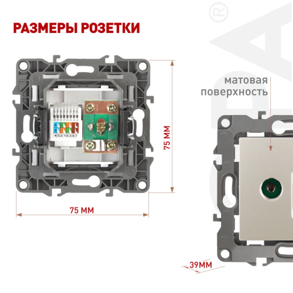 Розетка ЭРА Серия 12 12-3110-15 комбинированная RJ45+TV IP20 перламутр | Эра 12