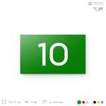 Табличка с номером 10 на дверь квартиры, для офиса, кабинета, аудитории, склада, зеленая 120х70 мм, Айдентика Технолоджи