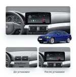 Магнитола для BMW 3 E46 1998-2004 (любая комплектация, рамка с кнопками и крутилками) - Teyes LUX ONE ROUND монитор 12.3" 2K QLED на Android 10, Быстрая, CarPlay, 4G SIM-слот