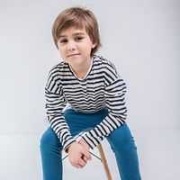 Лонгслив базовый "Полоска джинс" подростковый