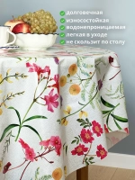 Скатерть клеенка на стол с цветами 140х140