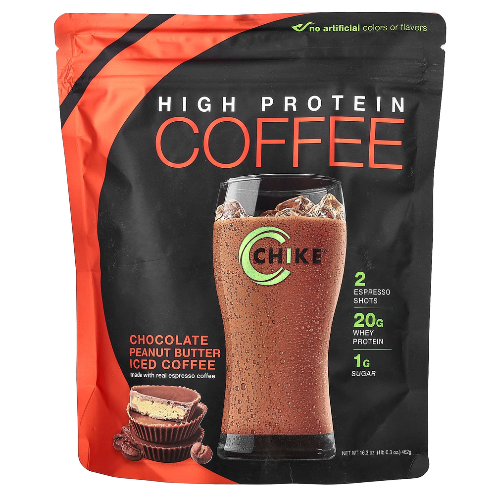 Chike Nutrition, Холодный кофе с высоким содержанием протеина, шоколад и арахисовая паста, 462 г (16,3 унции)