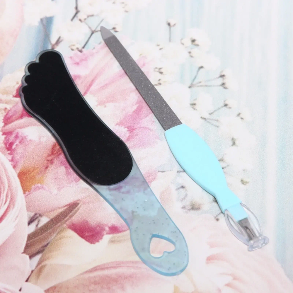 Набор педикюра в чехле 2шт «Manicure set», цвет микс, (шлифовка и пилка), 22*6см