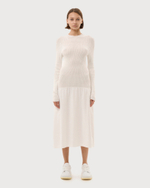 MM6 MAISON MARGIELA ПЛАТЬЕ БЕЛОЕ КОМБИНИРОВАННОЕ МИДИ