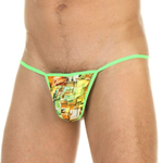 Зеленые сексуальные микро-стринги с принтом (Размер: XL) (Цвет: зеленый)