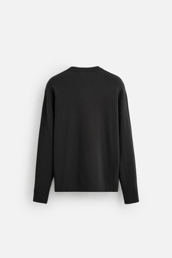 ZARA СВИТЕР ИЗ ВИСКОЗЫ С РЕЛЬЕФНЫМ УЗОРОМ, УГОЛЬНЫЙ