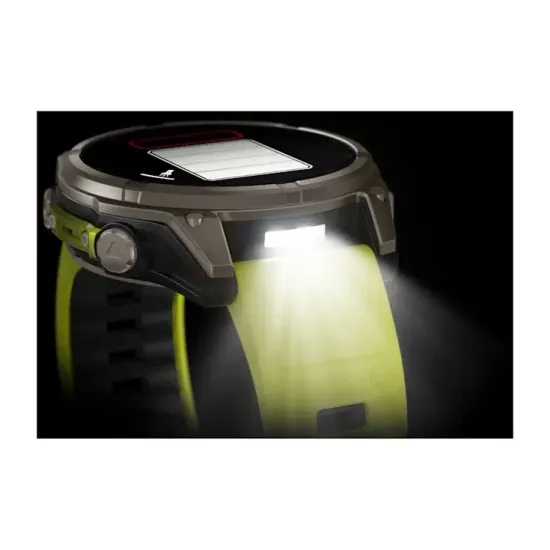 Мультиспортивные GPS часы Garmin Fenix 8 (47 mm) Solar, Sapphire Titanium with Amp Yellow/Graphite Silicone Band 010-02906-21